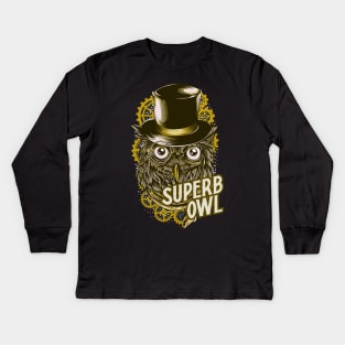 He's a Superb Owl Kids Long Sleeve T-Shirt